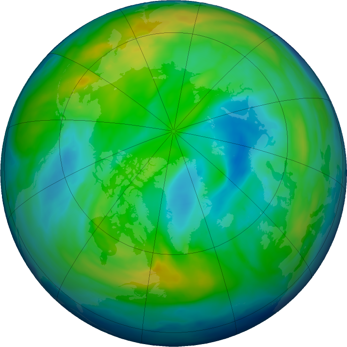 Arctic ozone map for 19 November 2018